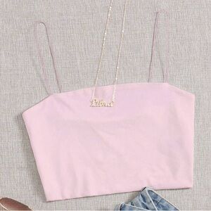 SHEIN Light Pink Camisole Top Solid Slim Cami Crop Top BRAND NEW NEVER WORN